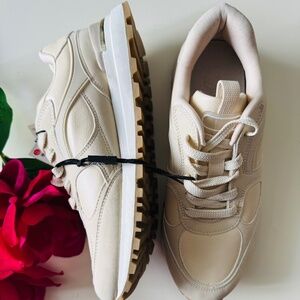 Zara beige color leather sneakers
